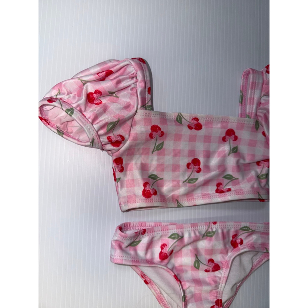 Baby Girl swim Disney Junior Minnie Bikini 12 Months Pink Red Cherry Gingham - Picture 6 of 10